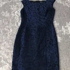Ralph Lauren navy brocade dress